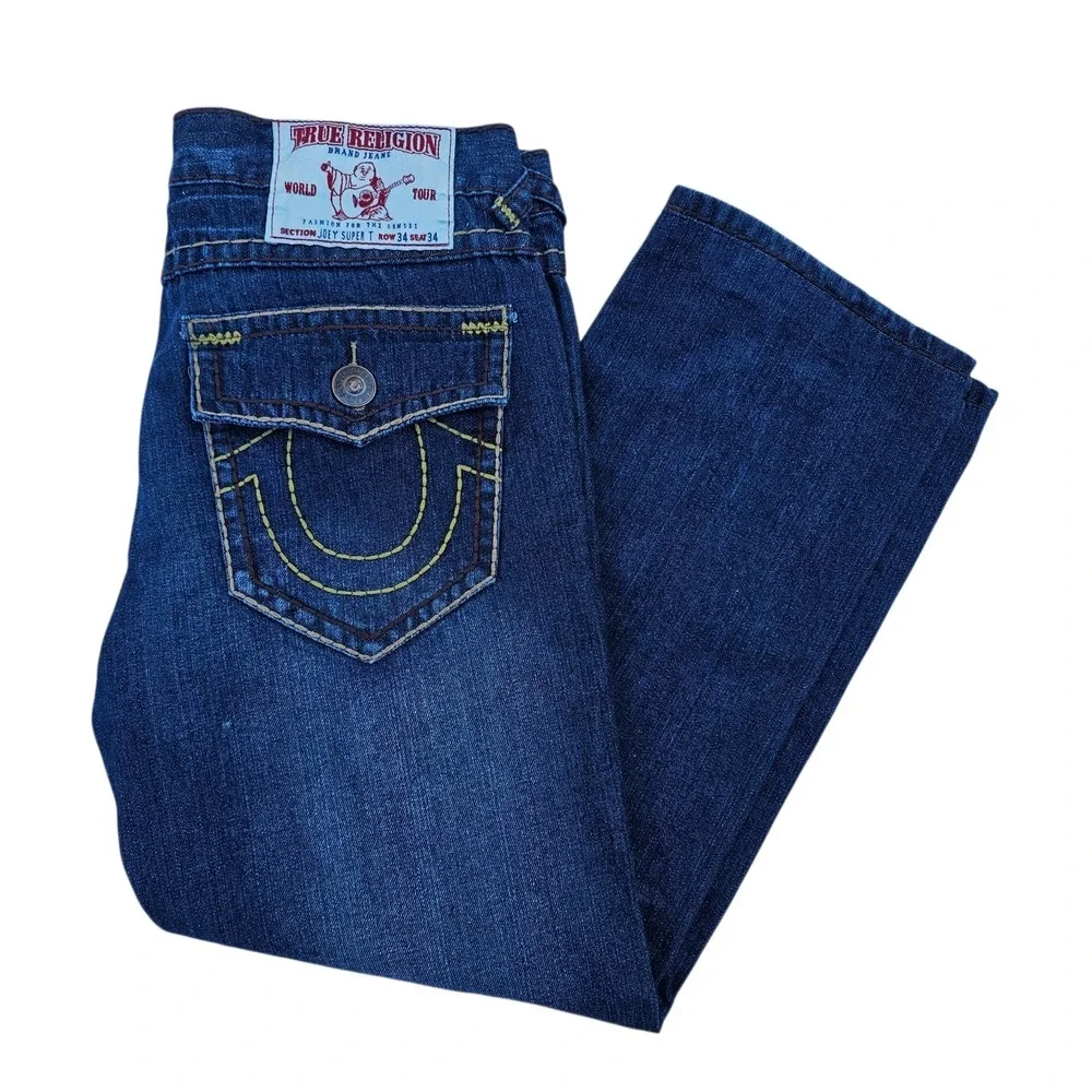 True Religion Joey Super T‎ Denim Jeans Bootcut USA Mens Size 34 x 34